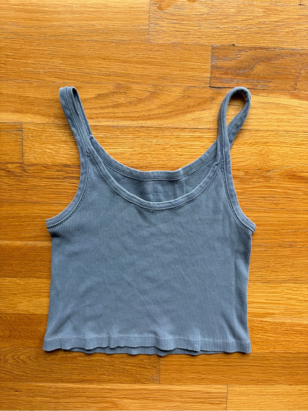 Brandy Melville Dusty Blue Ribbed Tank Top - One Size